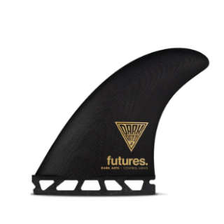 Ailerons - Dérives Thruster Dark Arts Fiberglass Black/Gold - FUTURES