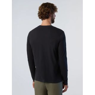 NORTH SAILS - T-shirt manches longues avec écusson logo S Black