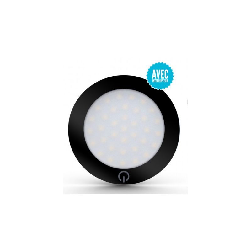SPOT BÉLÉNOS NOIR LED 3W AVEC INTERRUPTEUR