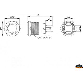 INTERRUPTEUR LEDS 9-30 V 20 A ON/OFF BLANC