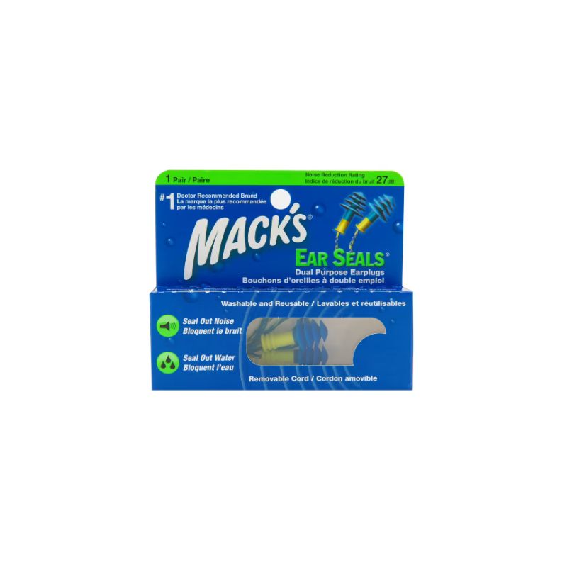 Mack's Ear Seals : Bouchons d'Oreille (-27 décibels) et Anti Eau