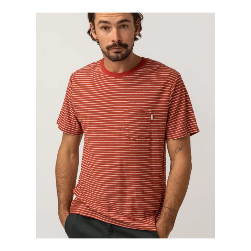 RYTHM - TEE-SHIRT LINEN STRIPE SS