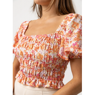 RYTHM - TOP ROSA FLORAL SMOCKED