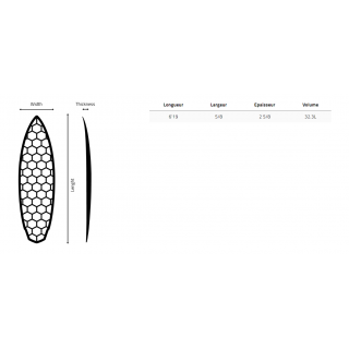 PLANCHE DE SURF - SPEEDER 6' - WYVE